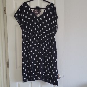 Ava & Viv Black and White Polka Dot Dress